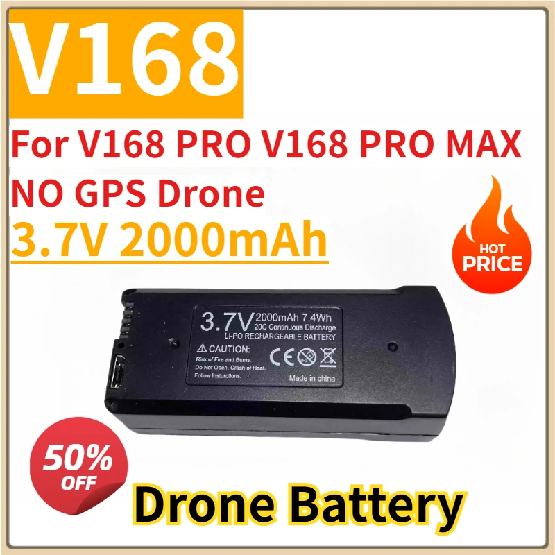 

High Quality Replacement Drone Battery 3.7V 2000mAh V168 for V168 V168 PRO MAX NO GPS Drone