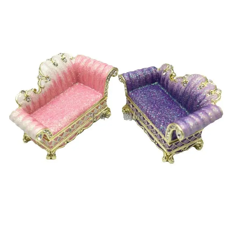 

Shengbeifan Europe stype purple sofa trinket box hand Painted jeweled box small ornaments, home decorations, counter decoration