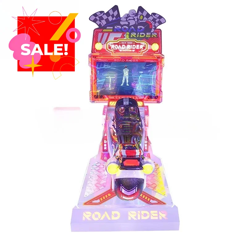 LCD Screen Coin Operated Video Game Racing Road Rider Driving Motorcycle Kids Game Machine for Game Center Custom