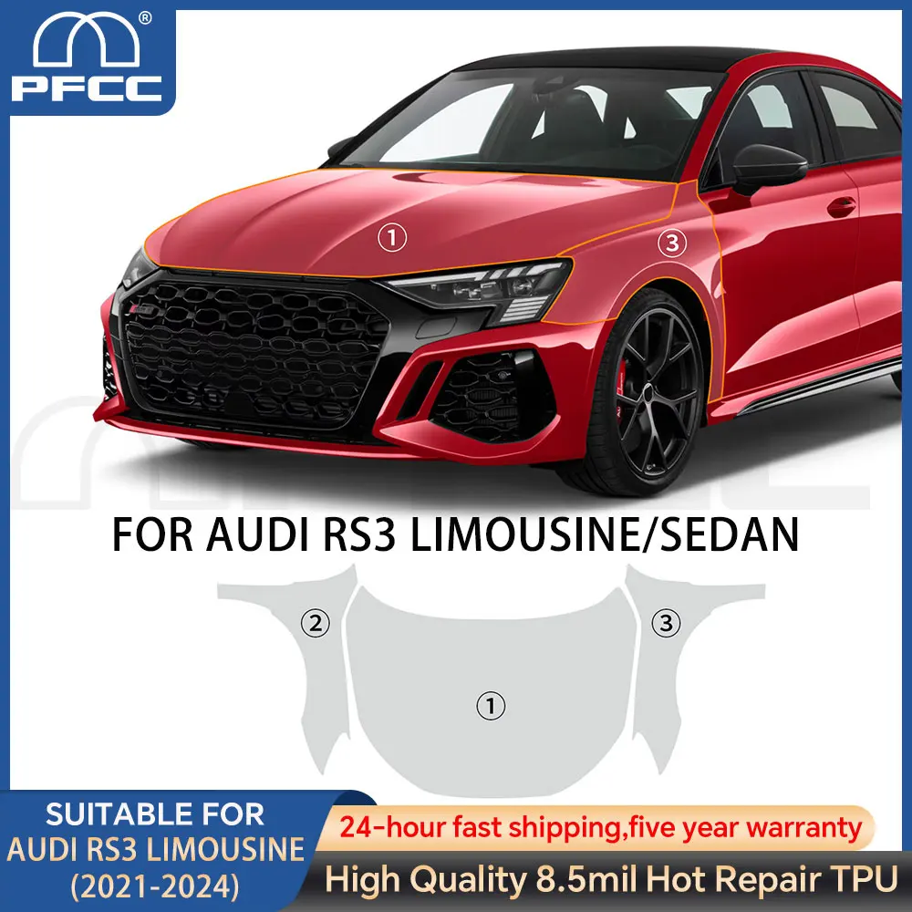 

For Audi RS3 Sedan Limousine 2021-2024 Precut 8.5mil TPU PPF High-Definition Transparent Self-Healing External Car Accessories