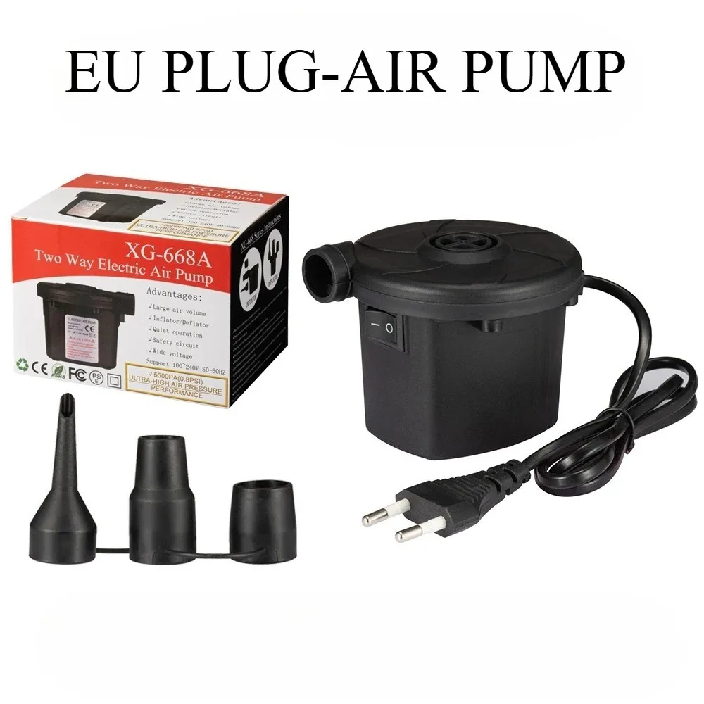 Portable electric air pump with multiple nozzles for quick and easy inflation of air mattresses, pool rafts and inflatable toys image 4