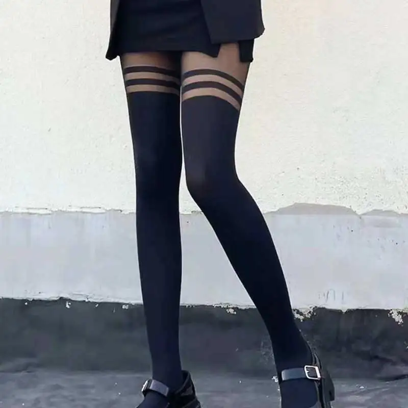

Женские сексуальные колготки, шелковые чулки в двойную полоску, тонкие женские винтажные чулки, колготки, летние женские чулочно-носочные изделия, чулки