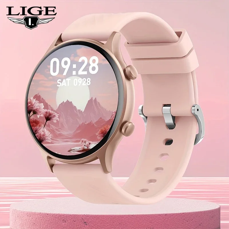 LIGE Fashion Smart Watch Women 360*360 HD Display Custom Watch Face AI Voice Call Sleep Tracker Health Sport Smartwatch Woman