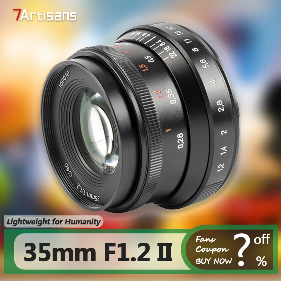 7artisans APS-C 35mm F1.2 II Large Aperture Camera Lens for Humanities Photography with Sony E Fuji X Nikon Z RF Canon M43-mount