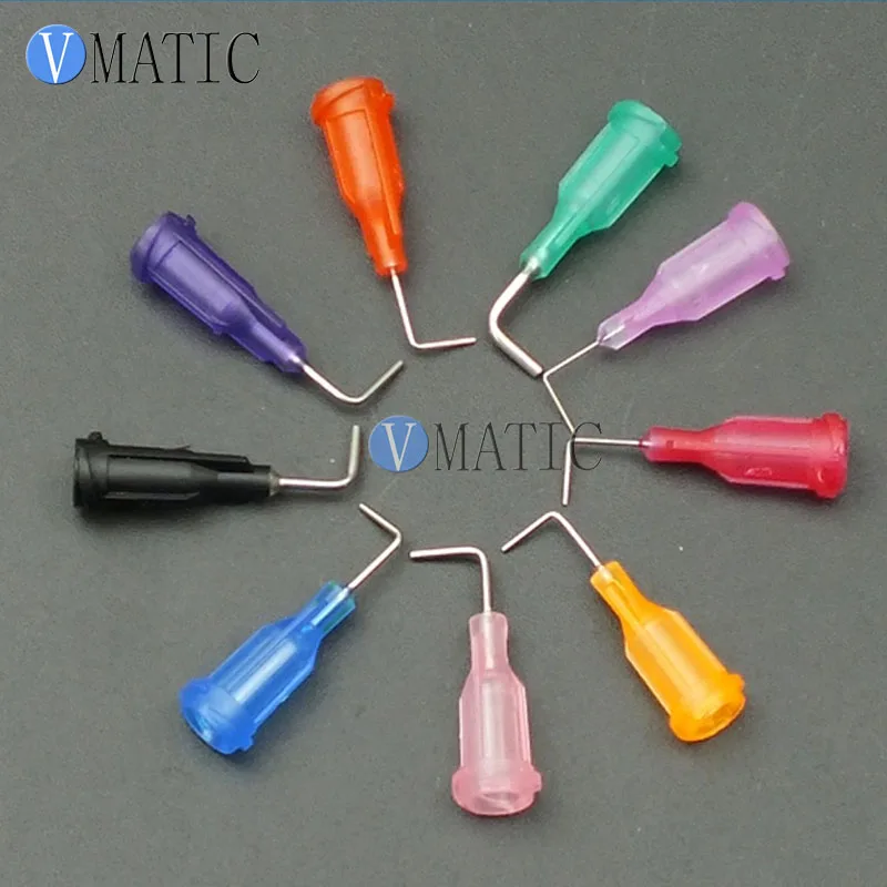 Gratis Verzending 100Pcs Te 90 Graden Gebogen Luer Lock Lijm Doseernaald Tip 1/2 Inch