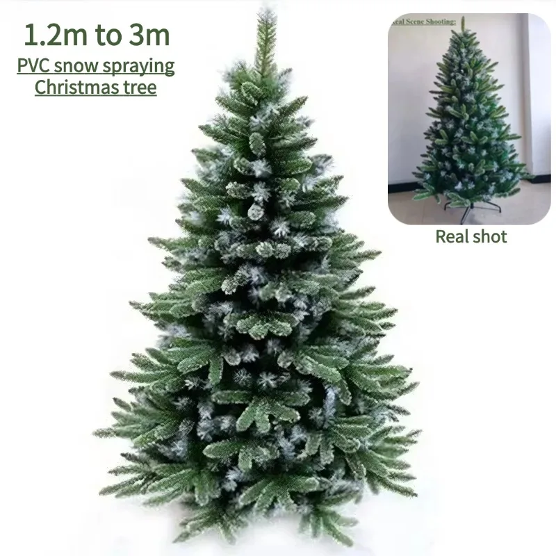 

Artificial Christmas Tree PVC Encryption Snow Spray with Lights Large Christmas Tree 1.2m-3m Family Christmas Party Decoration