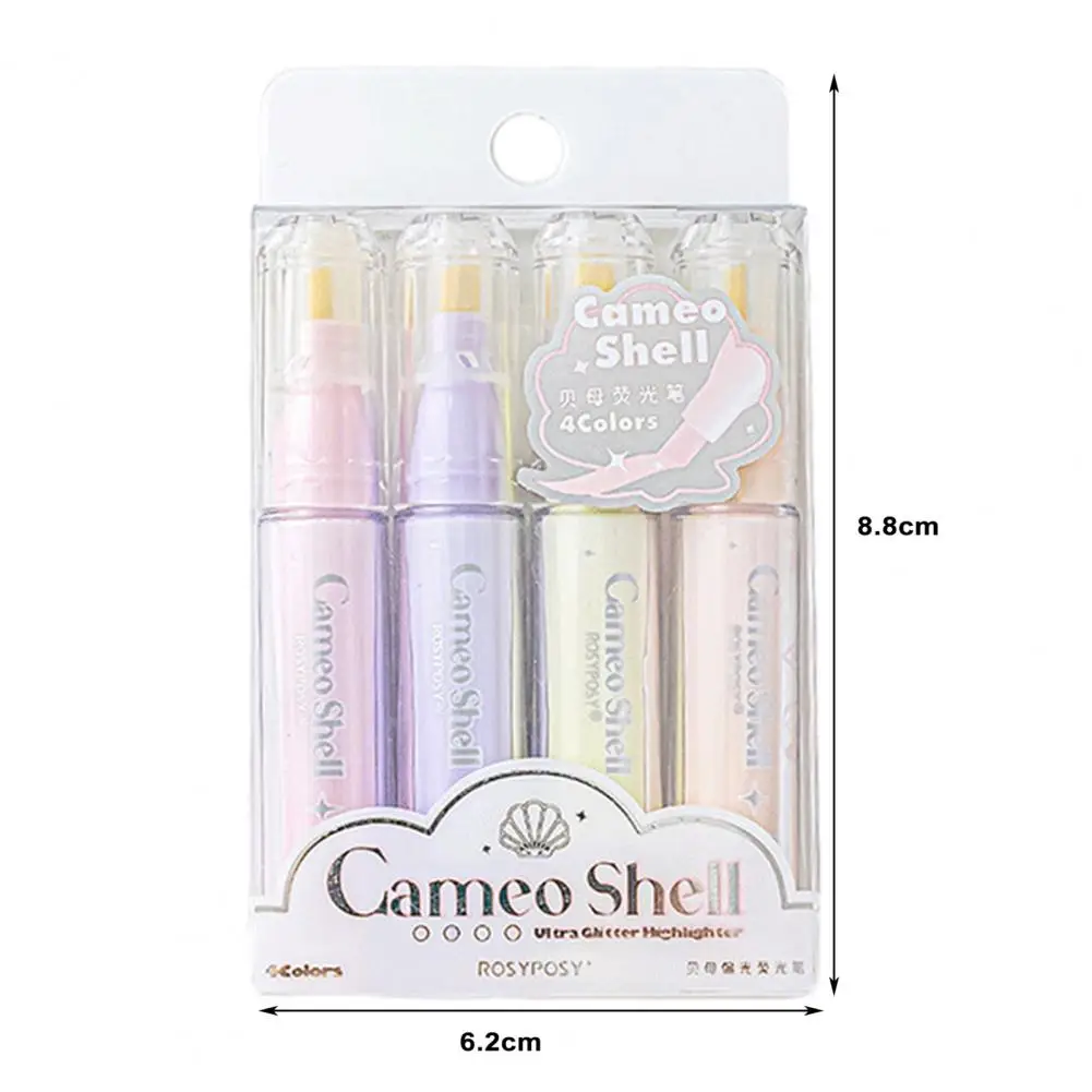 4 pezzi Macaron colore evidenziatore penne punta in fibra multiuso studenti pennarello strumento di disegno cancelleria Kawaii forniture per ufficio