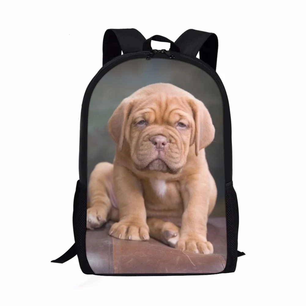 

Cute French Mastiff Print Student School Bag Girls Casual Animal School Bag Large Teen Backpack Travel Rucksack