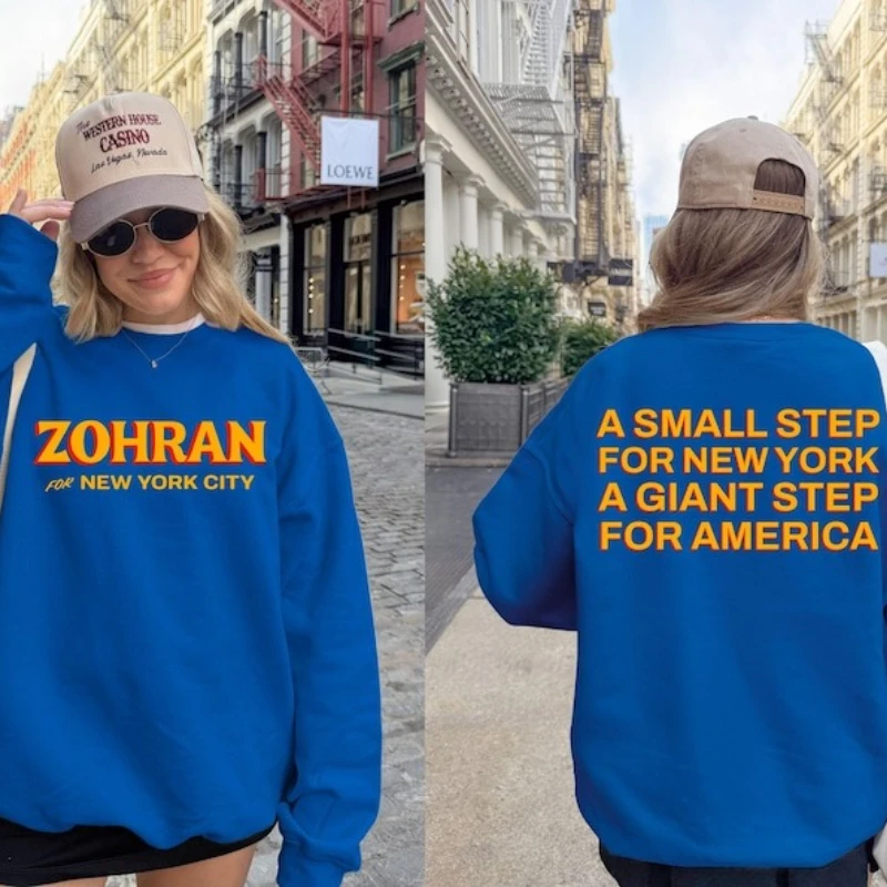 

Zohran Mamdani Victory Sweatshirt NYC Mayoral Race Win Celebration Liberal Autumn and Winter Long Sleeve Thermal Hoodie Tops
