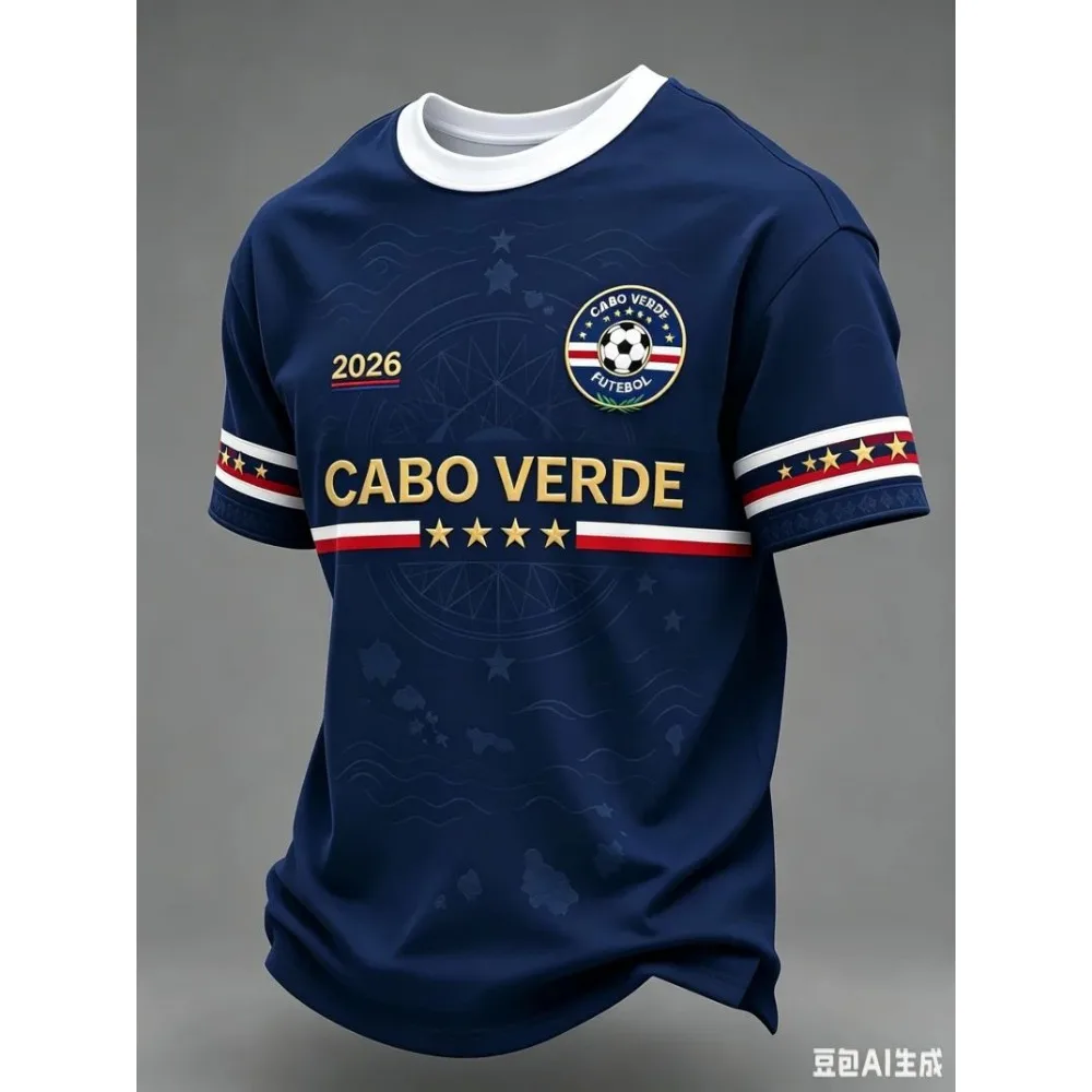 2026 Cape Verde Football Team Jersey Men Short Sleeve 3D Printed TShirt Sport Shirt Women TShirt Top Harajuku Streetwear Top