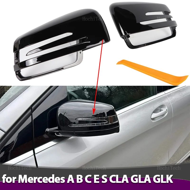 

Black Side Rear view Mirror Cap Fit For Mercedes Benz W176 W246 W212 W204 C117 X156 X204 W221 C218 A B C E S CLA GLA GLK Class