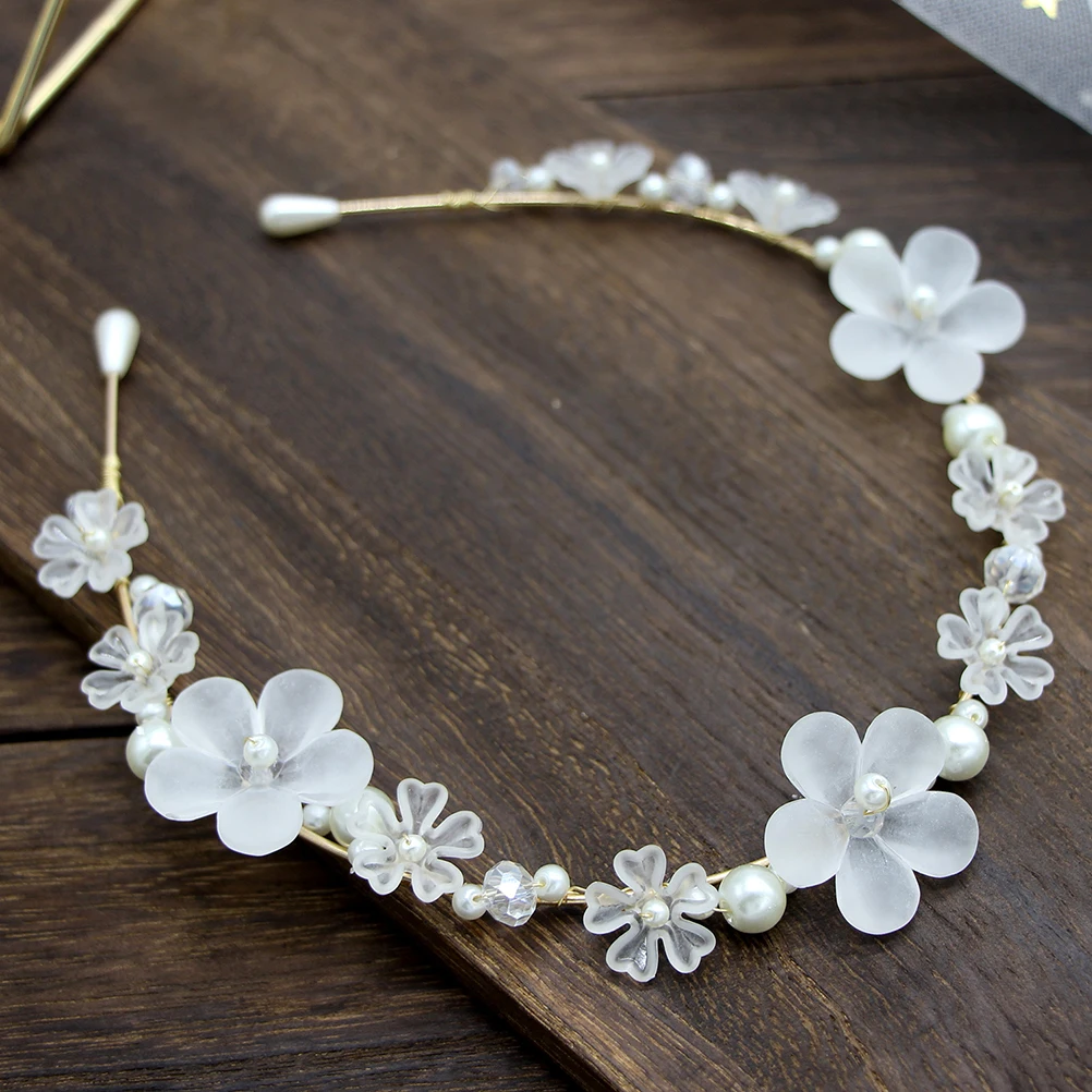 

Elegant Flower Pearl Headband Wedding Bridal Hair Accessories Bridesmaid Headpiece Lightweight Party Prom Evening Celebration