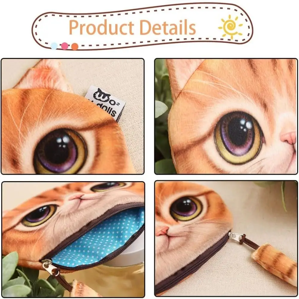 Plüsch Katze Gesicht Münze Geldbörse niedlichen Katze Schwanz Design weichen Münz beutel Tier Kosmetik tasche Frau