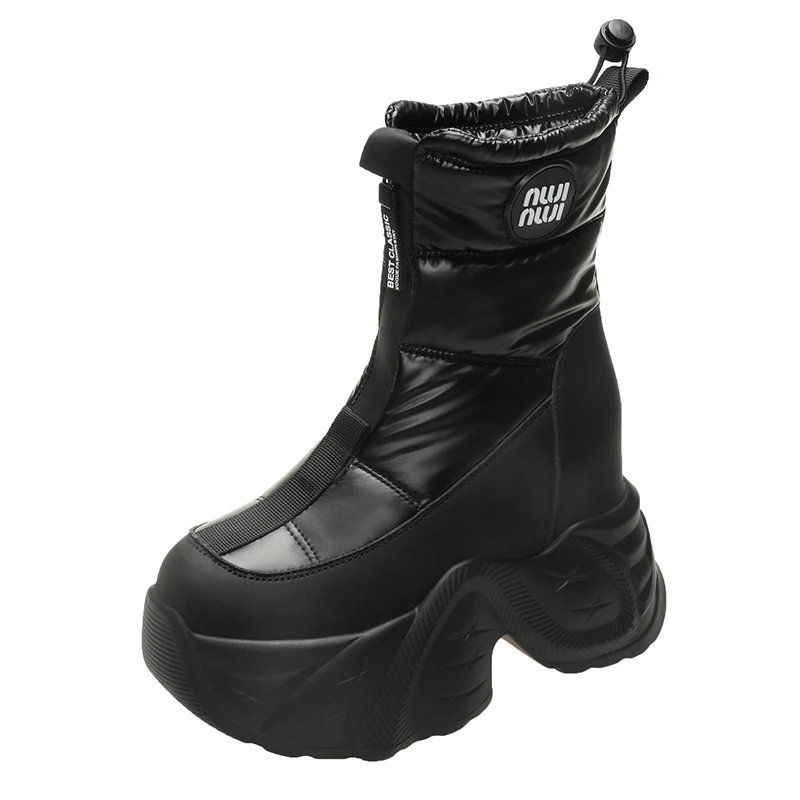 

New 10cm Winter Women's Down Snow Boots Keep Warm Chunky Short Boots Outdoor Plush Mid-calf Shoes Platform Anti-skid Sneakers