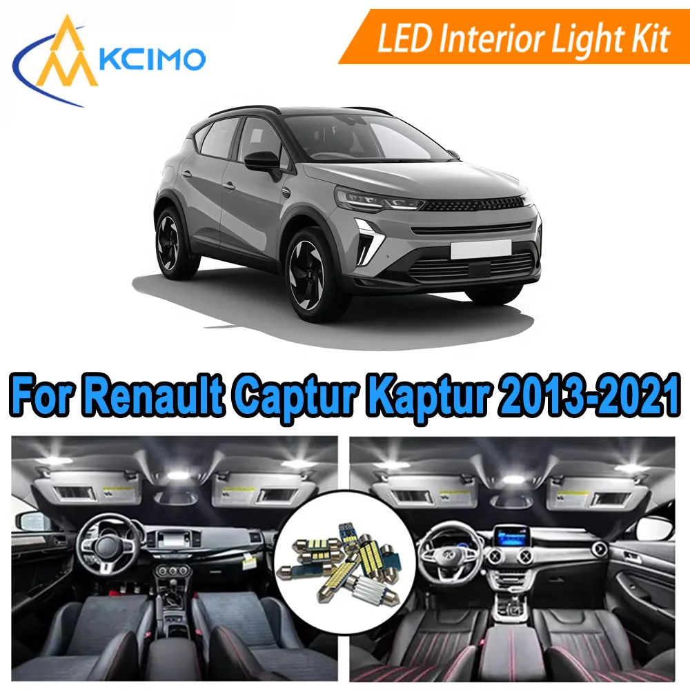 

Комплект купольных фонарей Map Light для Renault Captur Kaptur 2013-2021, комплект светодиодных внутренних ламп для передних и задних ламп багажника ​