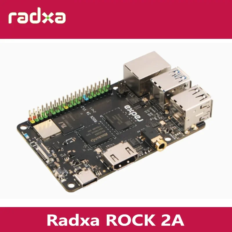 Placa multimídia Quad-Core Radxa ROCK 2A RK3528A, suporte 4k WiFi6/Bluetooth 5.4