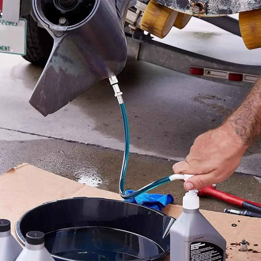 مضخة زيت الترس السفلي مناسبة للمحركات الخارجية البحرية أدوات يدوية علبة التروس مضخة زيت طقم توصيل حلقة دوارة معدنية 3/8 بوصة #5