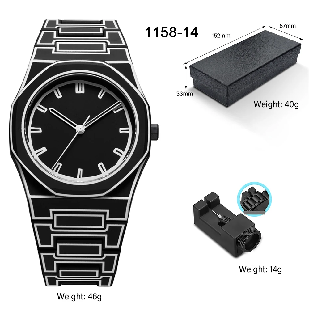 SHUAIKE 1142-14 Creative Fashion Sports and Leisure Style Lightweight Waterproof Sketching Quartz Watch for Men and Women