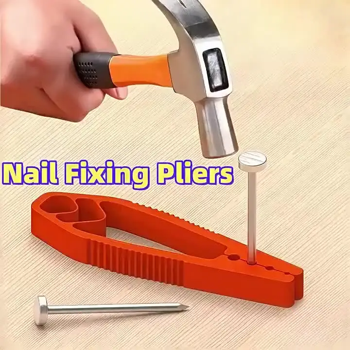 Portable Nail Fixer Tool Woodworking Nail Fixer Plastic Sliding Joint Pliers Protect Fingers for Maintenance and Woodworking