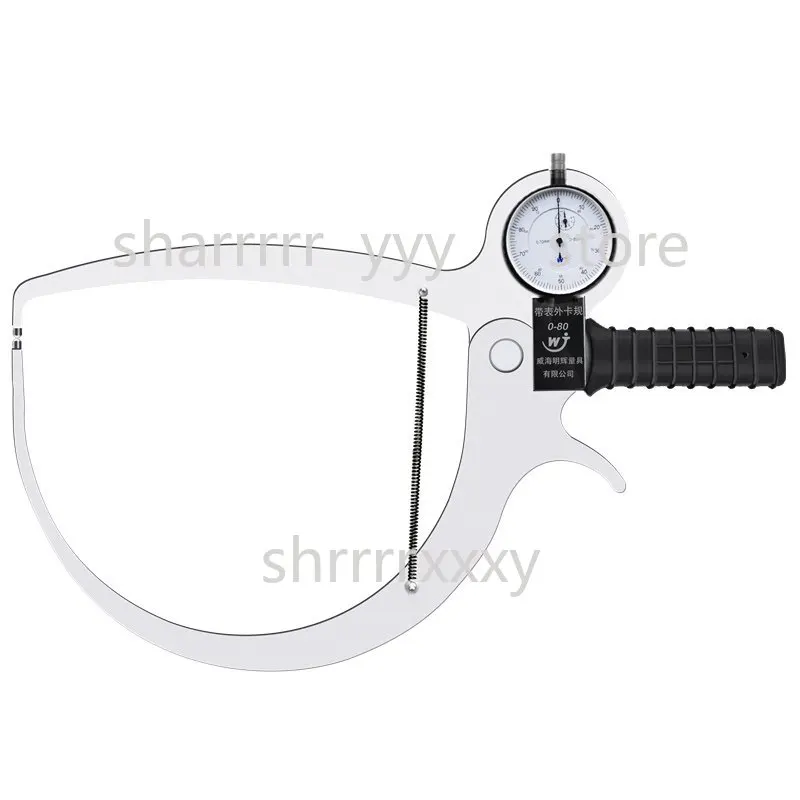Spoon Type Dial Outside Caliper Gauge 0-50/80/100mm, Special External Measuring Tool for Pipe Wall & Hub