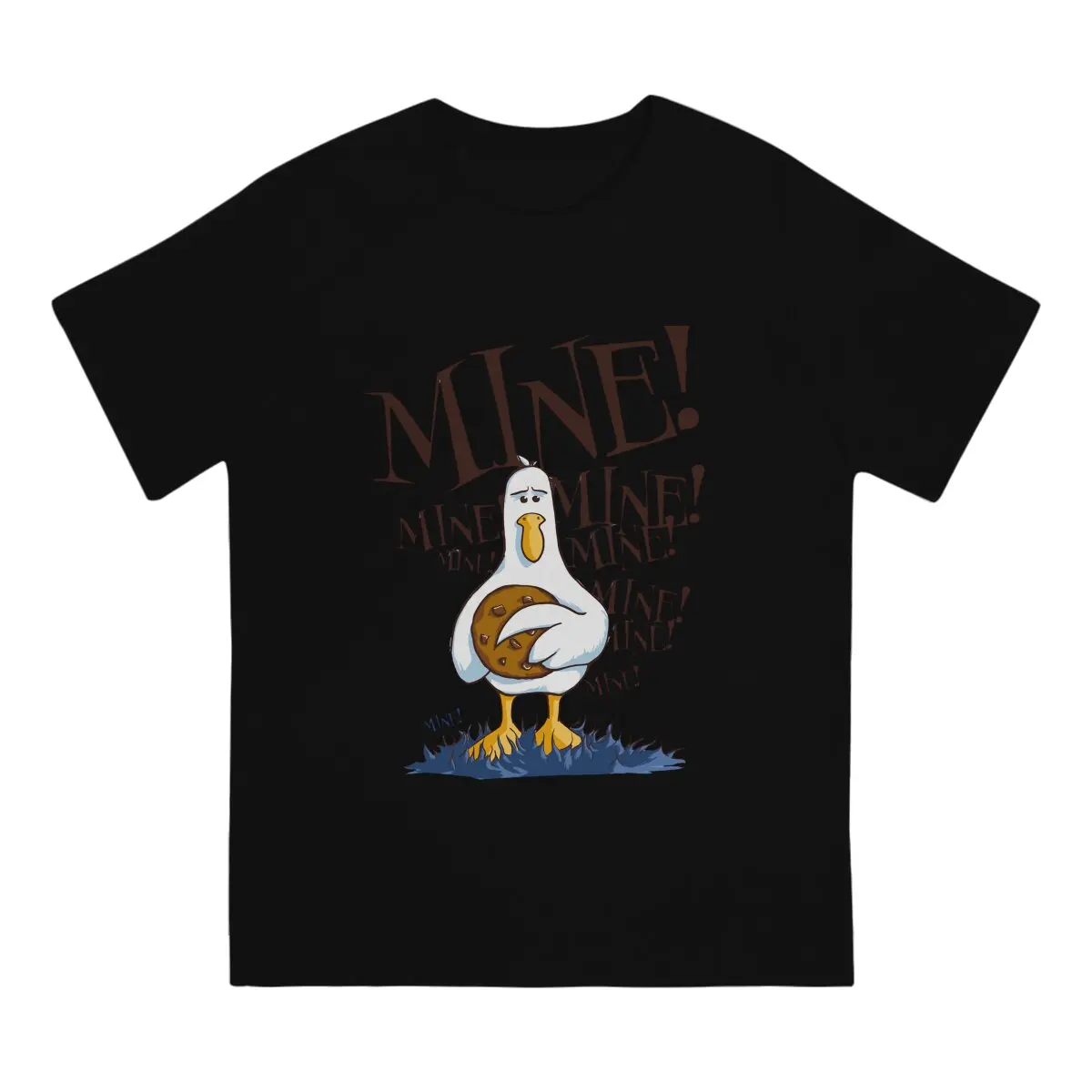 Men's T-Shirt Seagull Vs Cookie Classic Fashion Pure Cotton Tee Shirt Short Disney Finding Nemo Film T Shirts Tops Printing