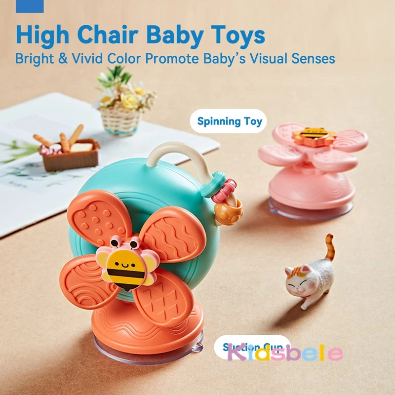 Baby Toys Montessoris Inspired Toddlers Bath Sensory Toys High Chair Suction Cup Fidget Spinner Fine Windmill Snail Newborn Gift