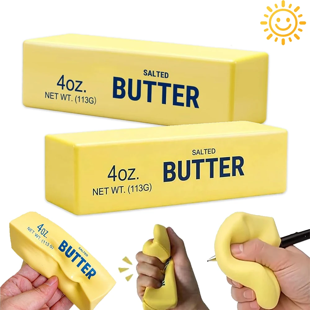 Butterweicher, langsam aufsteigender Squishy-Käsestab – Lustiges Quetschspielzeug zur Stress- und Angstlinderung, Fidget Toy für Büro oder Partygeschenk