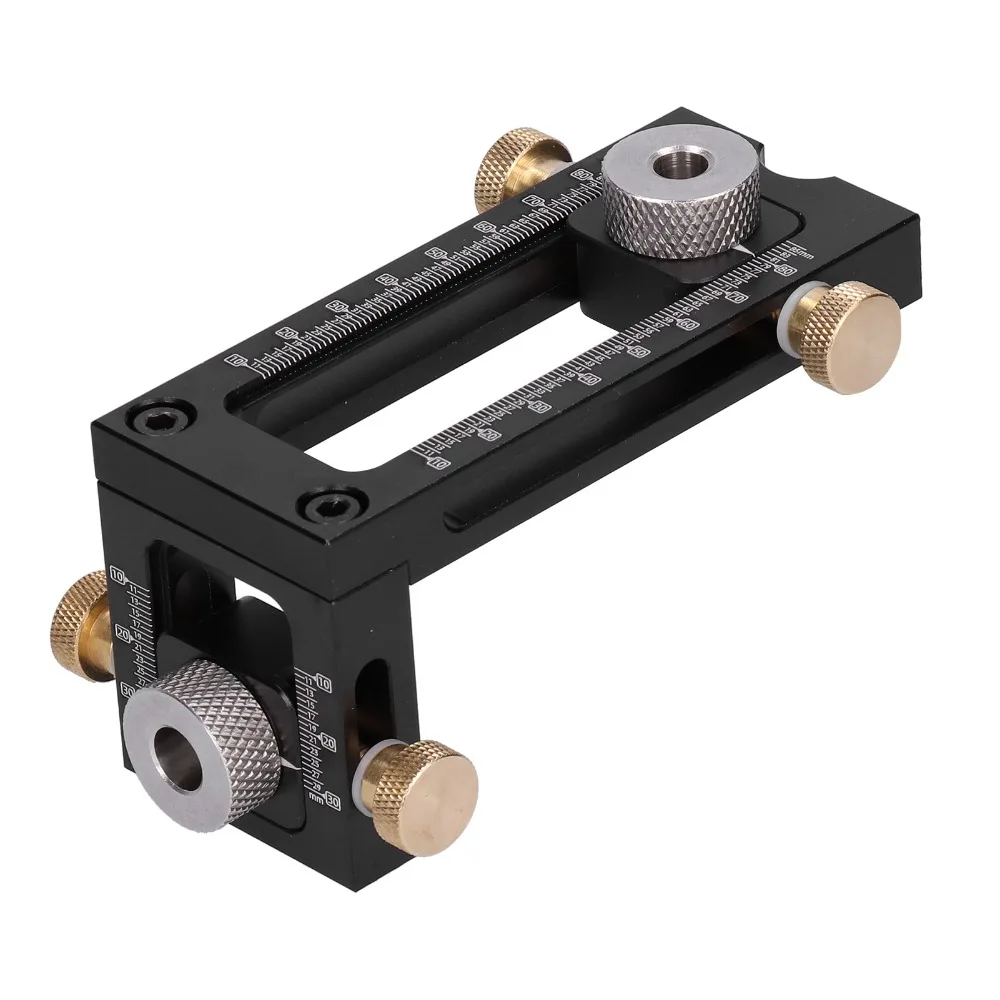 Cross Oblique Flat Head Drill Puncher Locator Adjustable Width Graduated Metal Self Centering Doweling Jig Vertical Multi Angle