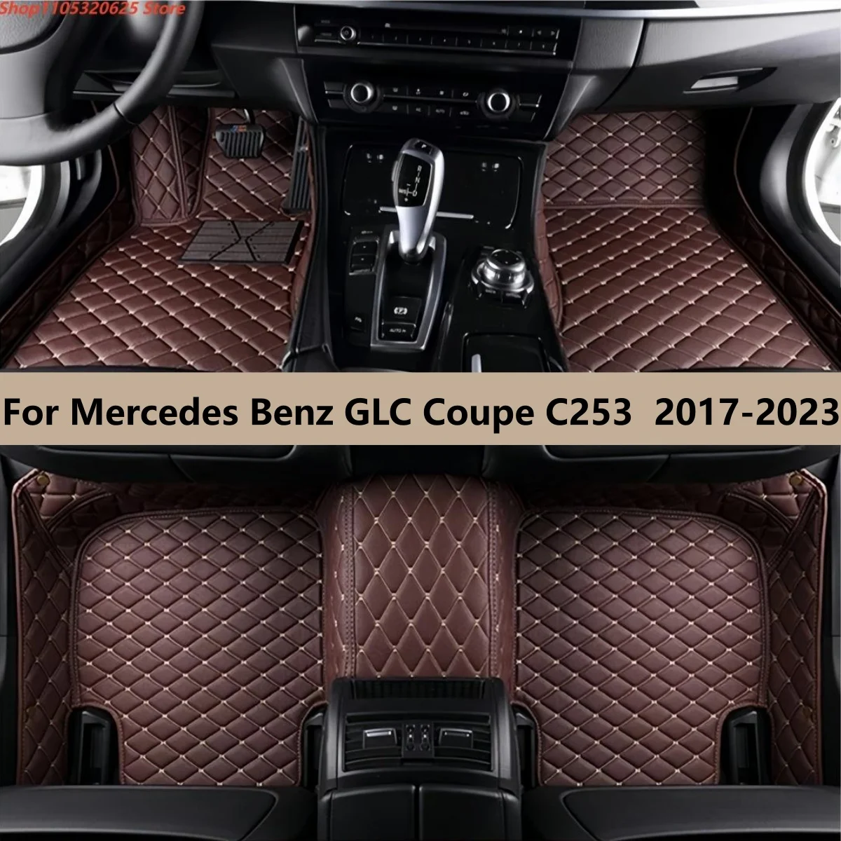 

For Mercedes Benz GLC Coupe C253 2017-2023 2022 2021 2020 2019 2018 Auto Accessories Leather Waterproof Anti Slip Foot Carpet