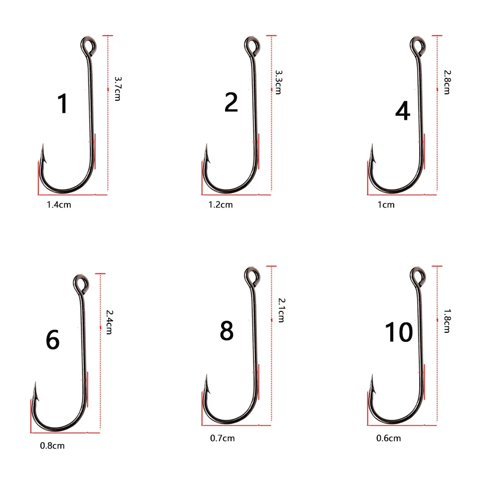 20 pcs Big Eyelet Fishing hook Long Shank Barbed Round Bent Joint Hook Big Eye Ring Worm Hook Fishing Lure Spoon Spinner