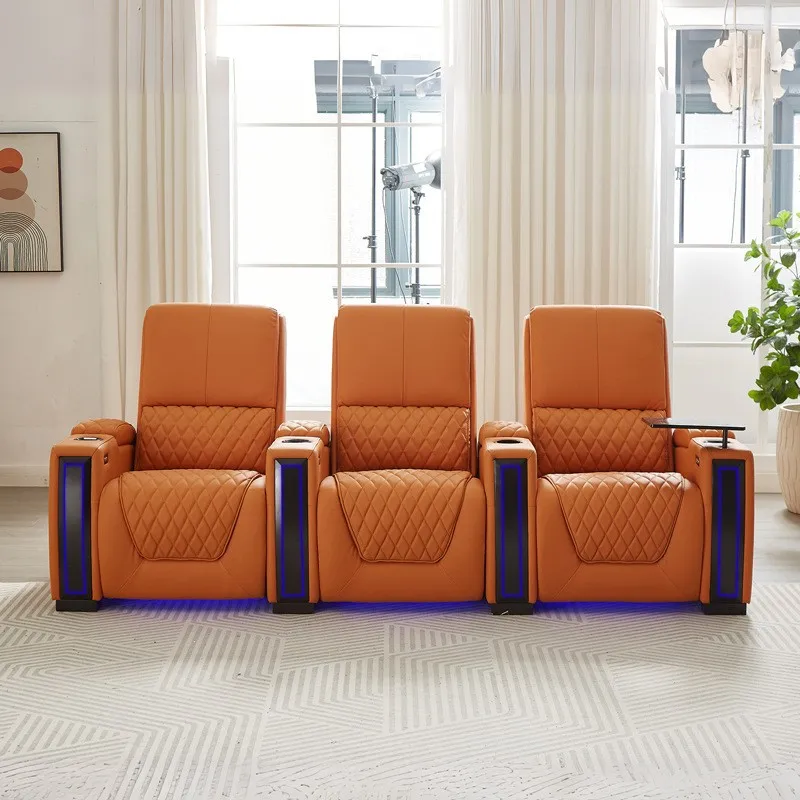 leather Home Theater Seating Seats Electric recliner sofa