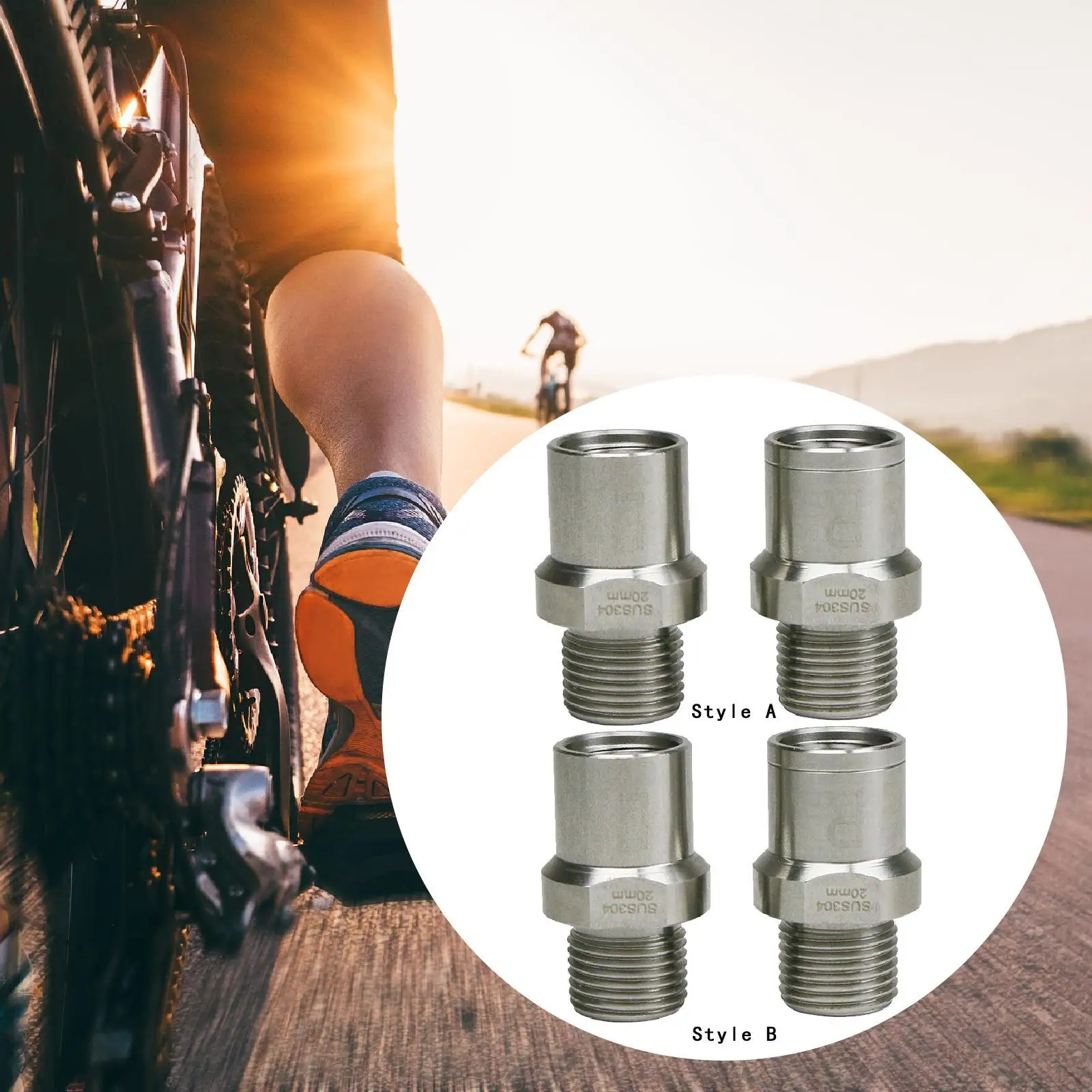 2 قطعة دواسة الدراجة تمديدات الفولاذ المقاوم للصدأ تمديد الطريق الجبلية دراجة دراجة دواسة محولات تمديد بواسطة 20 مللي متر/0.79 بوصة #4