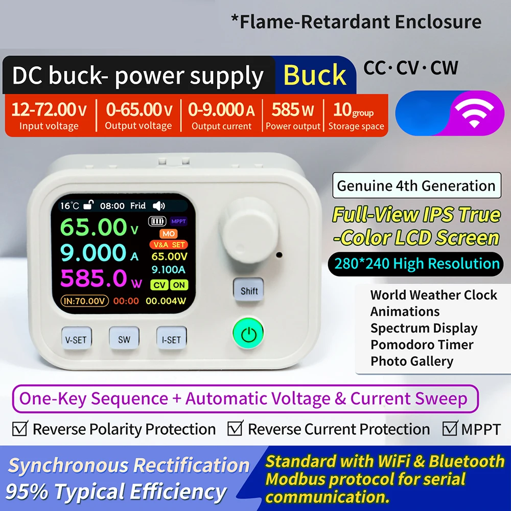 XY6506W XY6509W CNC-Controlled Adjustable Step-Down Buck Power Supply Dual-System Constant Voltage&Current BT/Wi-Fi Control