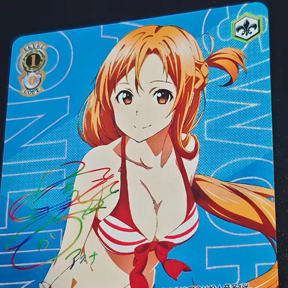 

Anime Weiss Schwarz Collection Card Sword Art Online Yuuki Asuna Signature Card Gilding Textured Refractive Color Flash Gifts