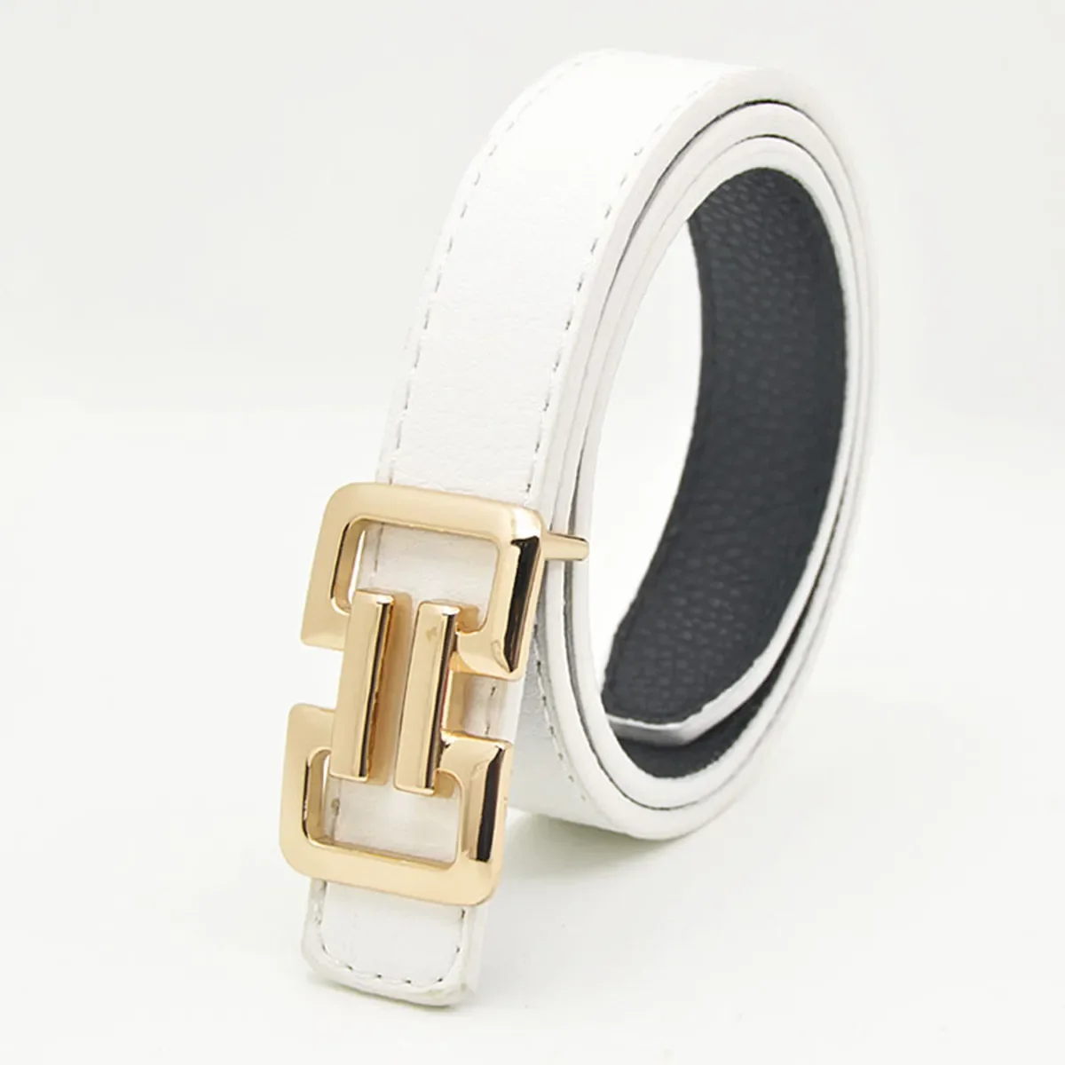 Fashion Women's Colorful PU Belt Simple Versatile for Skirts Wide-leg Pants Smooth Buckle Trendy Accessory