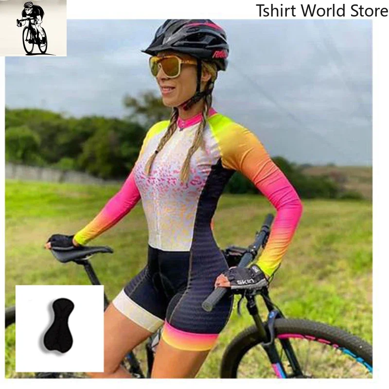 Bicycle Jersey Bike Clothes Jumpsuit Women's Triathlon Short Sleeve Cycling Jersey Sets Skinsuit Maillot Sexy Suit Jumpsuit Road