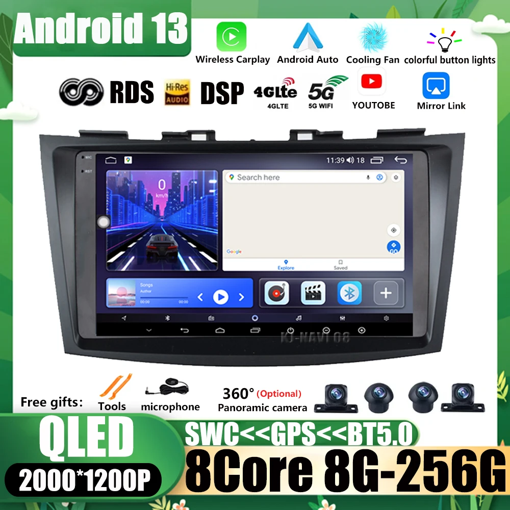 

Car Radio RDS Video Android 13 For Suzuki SWIFT 4 2011 - 2017 QLED ADAS Autoradio Multimedia AHD WIFI Navigation GPS BT