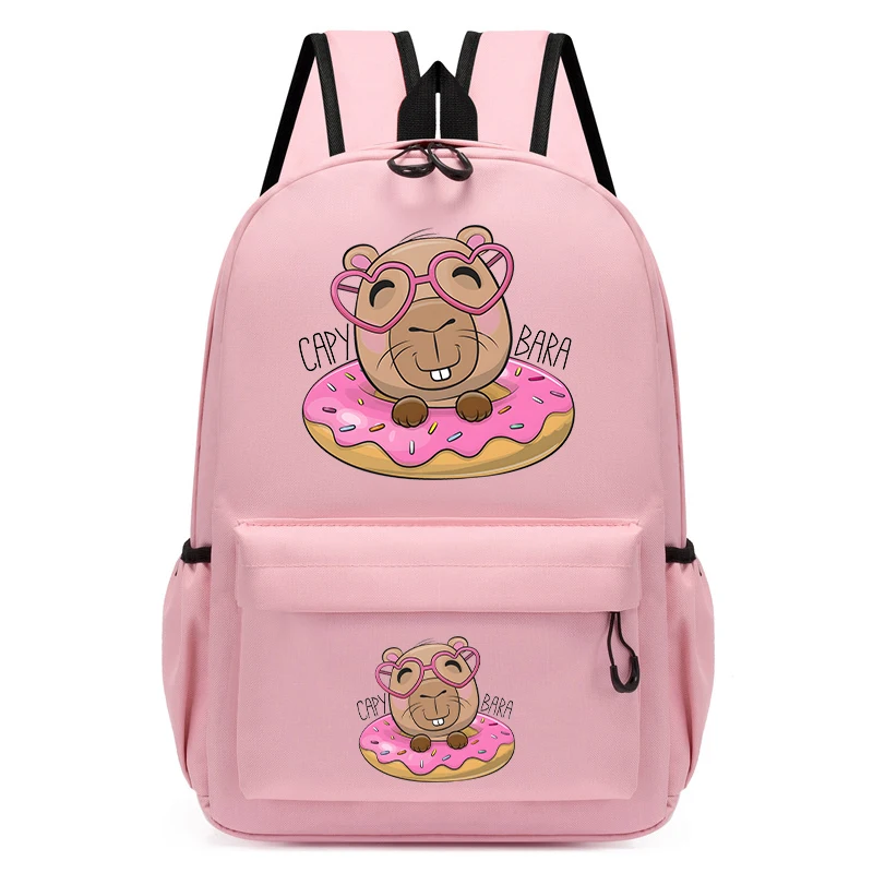 Kids School Backpack Bags Chibi Kawaii Cute Capybara Student Schoolbag Kids Anime Cartoon Bagpack Boys Girls Bookbag