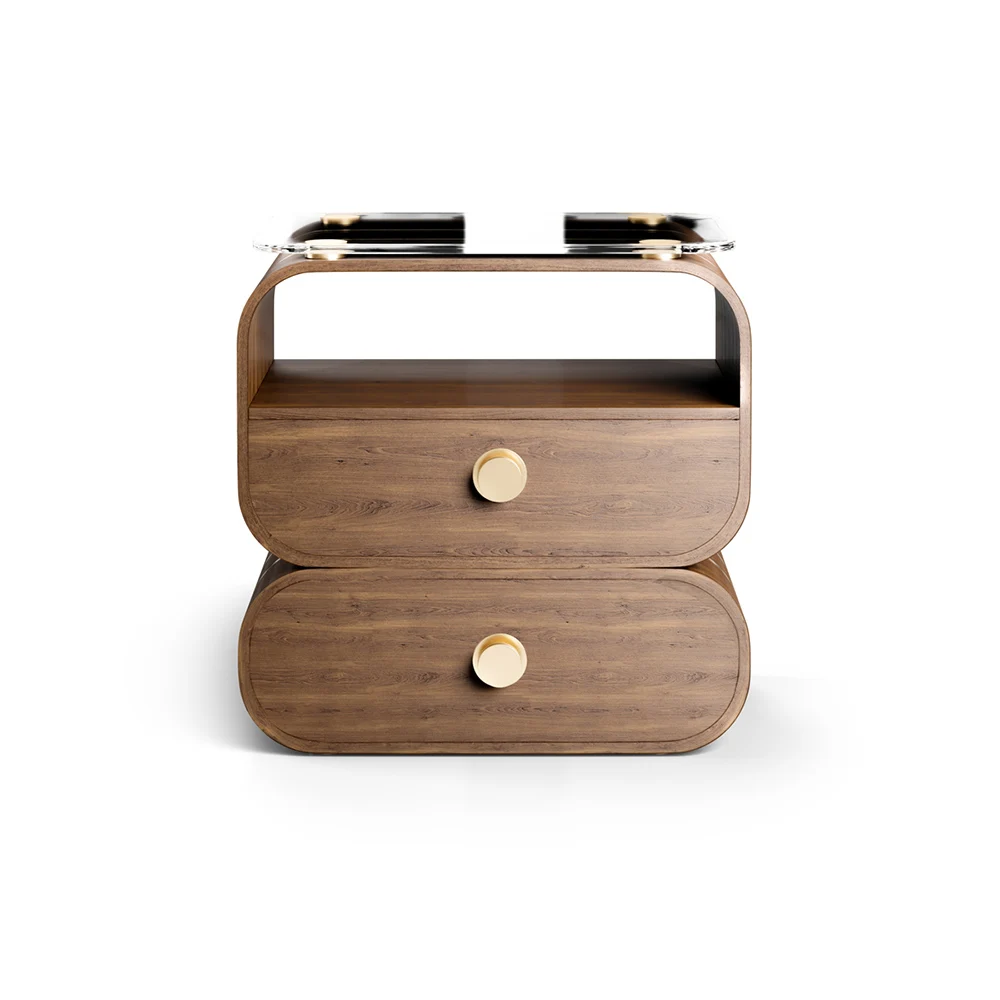 Bedside Table Small Apartment Bedroom Creative Hollow Solid Wood Side Cabinet