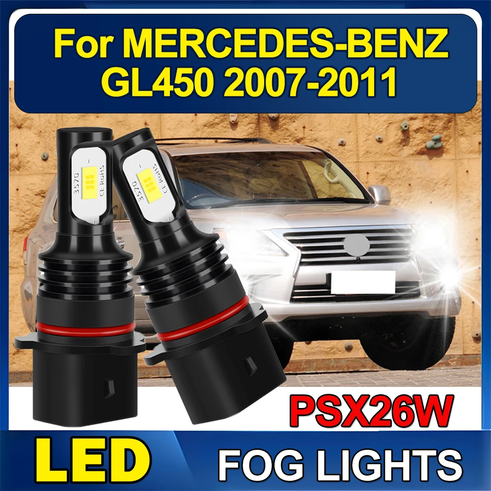 

Для MERCEDES-BENZ GL450 2007-2011 12278 PSX26W светодиодные противотуманные фары 6000K белый 3570 CSP чипы противотуманные фары со встроенным приводом