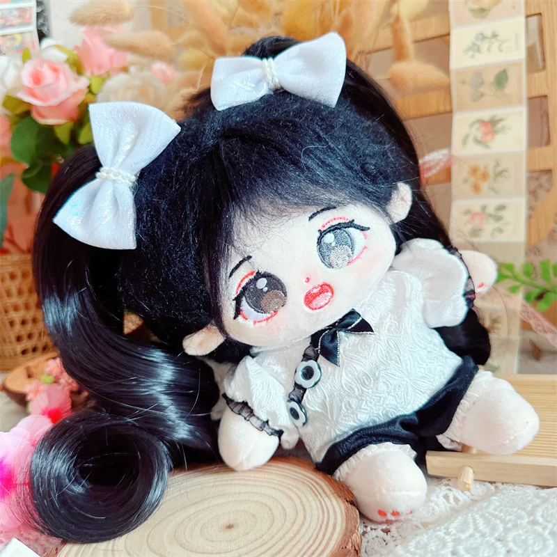 

20cm Cute Girl Plush Cotton Stuffed Idol Figure Dolls No Attribute Fat Body Ancient Tang Style Can Change Clothes Toys Kids Gift