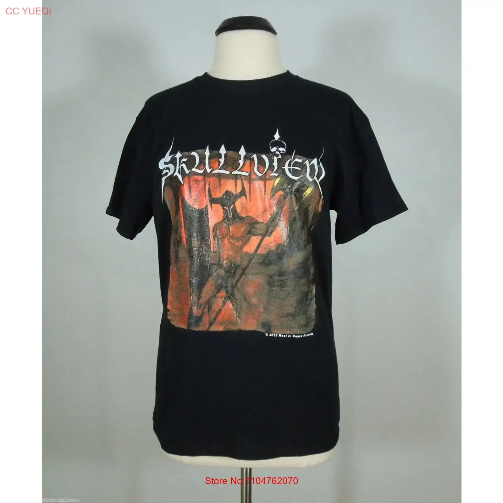 SKULLVIEW Emitting Hate M MEDIUM Official T Shirt Logo Black Mens R I P Records vintage Washed Stylish graphic streetwear