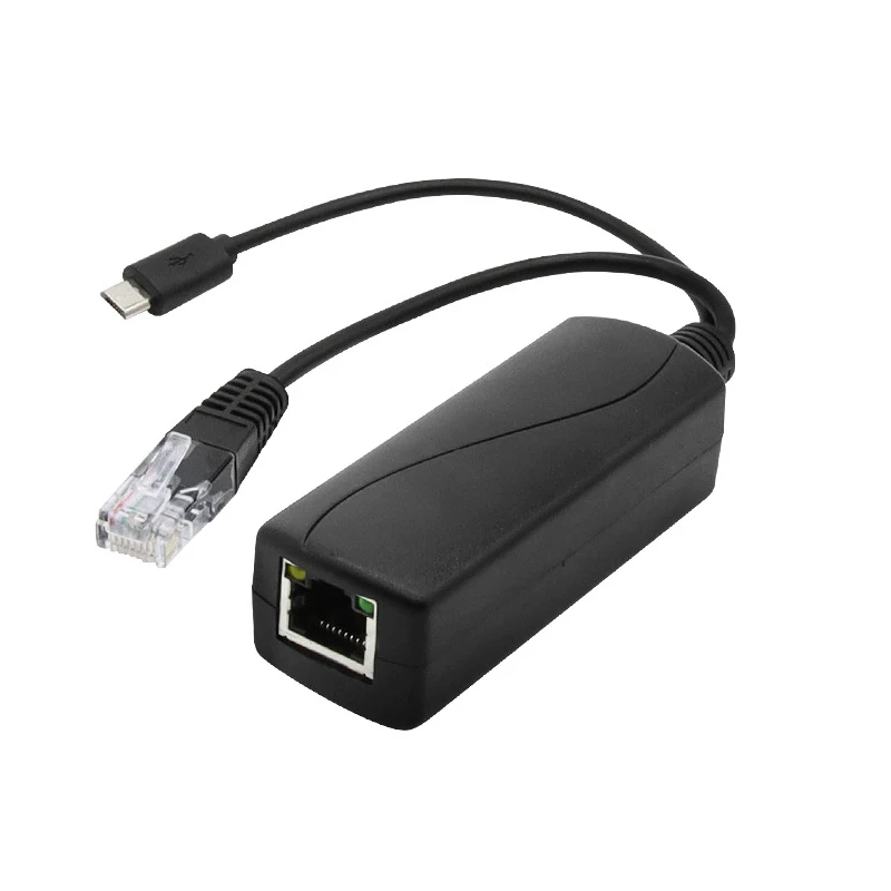 48V To 5V/12V PoE Splitter 5v POE Micro USB tpye-C DC Power Supply Over Ethernet Active POE Splitter tpye-C For Raspberry Pi