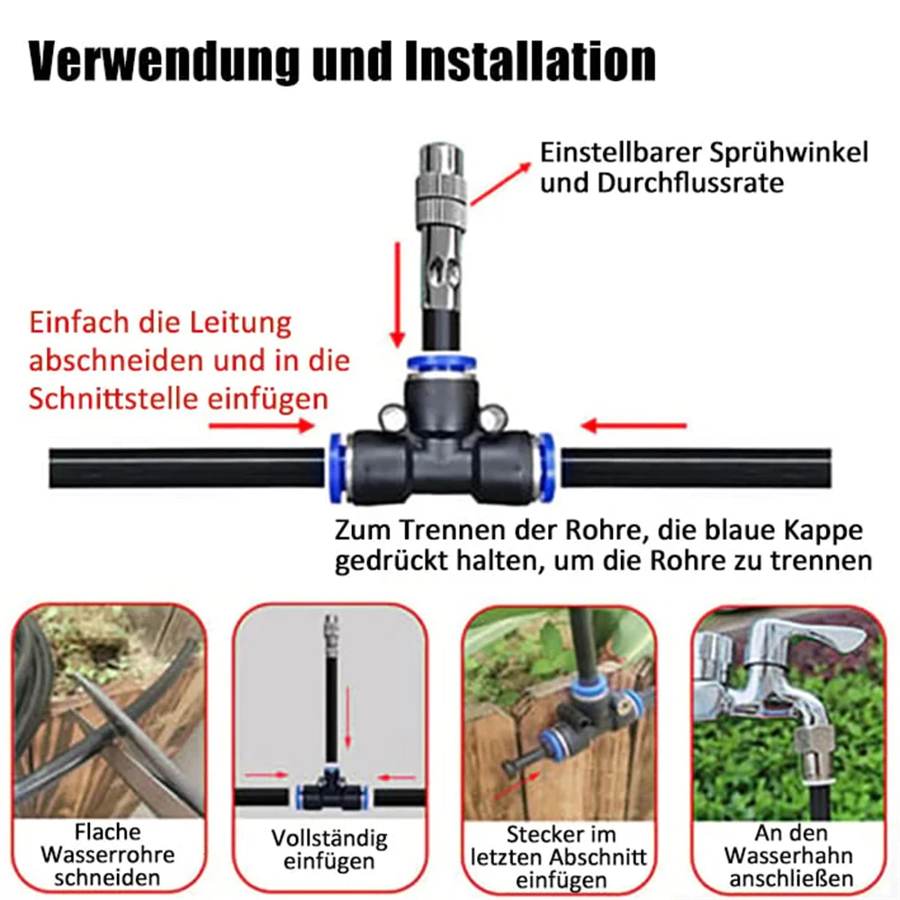 

5M-20M Greenhouse Drip Irrigation Kit 360° Curved Garden Automatic Irrigation System Patio Misting Plant Watering Distribution