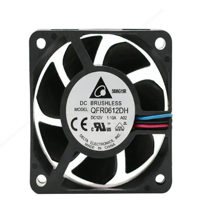 

W Delta QFR0612DH DC12V 6025 3-line CPU double ball PWM fan temperature control and speed regulation moisture-proof cooling fan