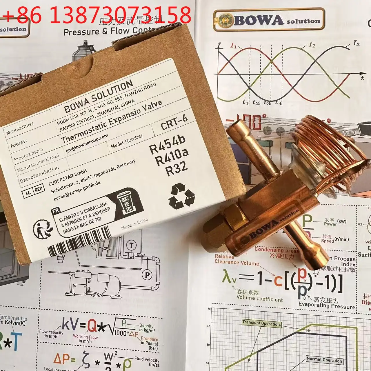 La válvula de expansión térmica 30MBH R32 es compatible con compresores de refrigerante ecológico de 2~2.5HP, como el GMCC KSG240V1VMP, en unidades de bomba de calor.
