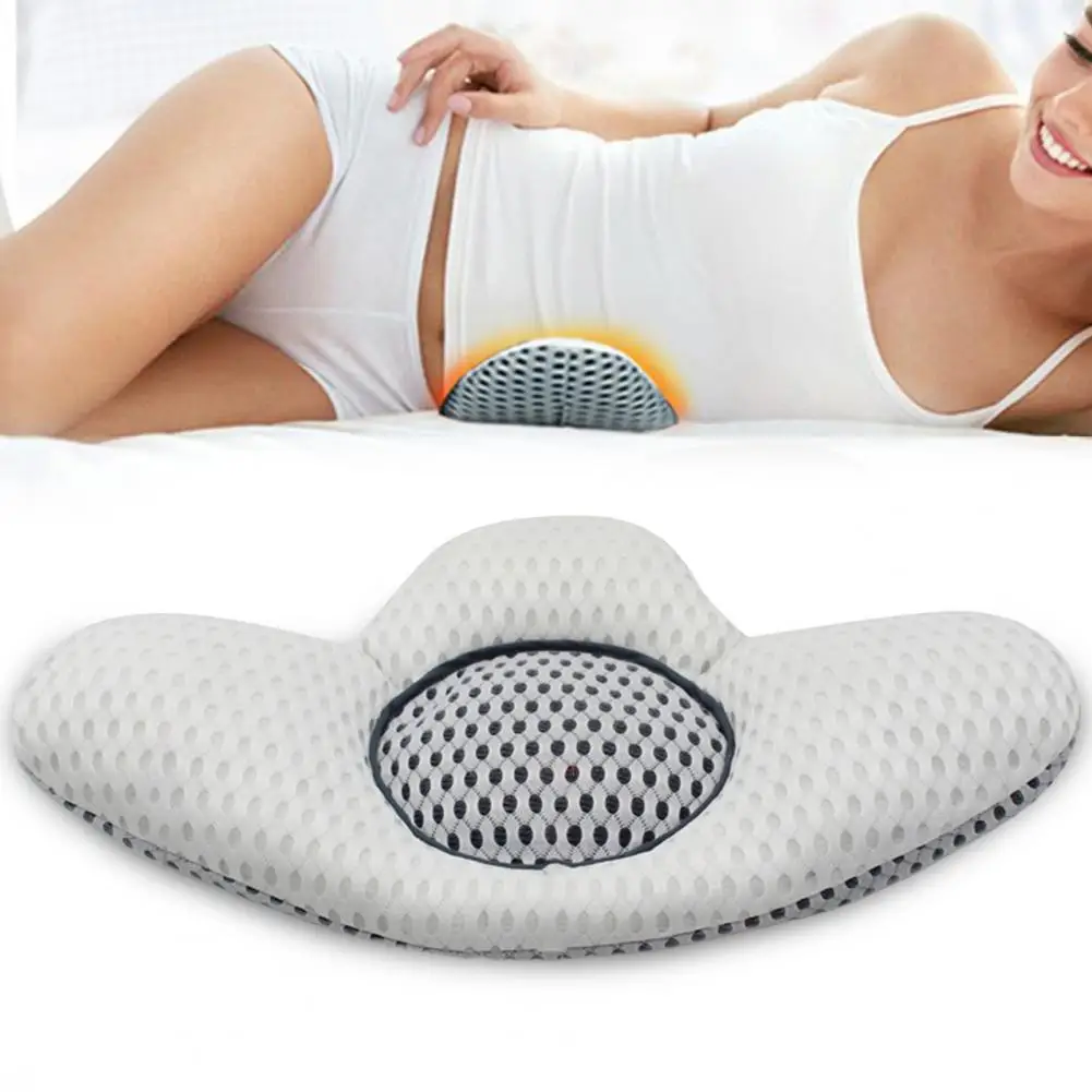 Lumbar Pillow Quick Rebound Improve Spinal Posture Sleeping 3D Extended Buckwheat Hull Lumbar Functional Pillow Bedroom Supply