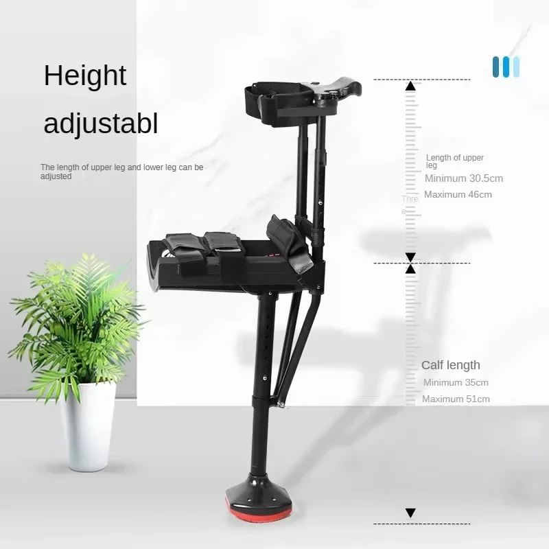 Non-Slip Crutch for Ankle Joint Fracture Sprain Single Leg Telescopic Walker Assisted Walking Aid for Calf Ankle Injury Fall