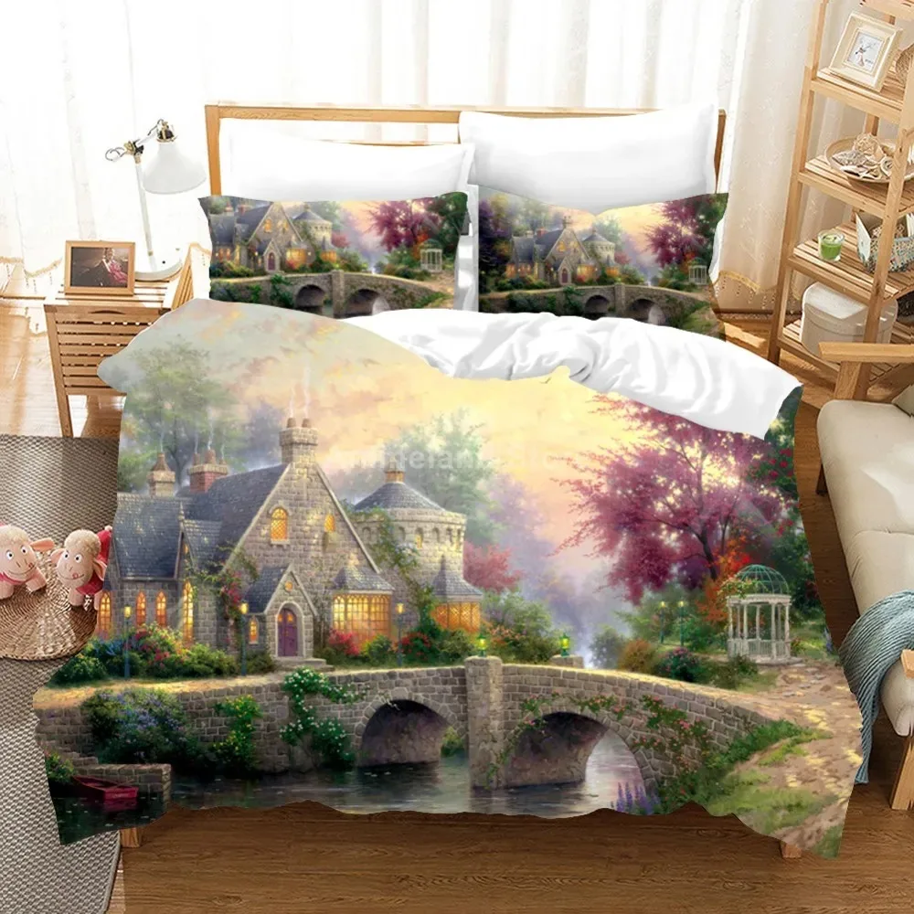 Oil Painting Van Gogh Star Sky Bedding Set Queen King Size Bedroom Decor Quilt Cover Pillowcase Duvet Cover Home Textile