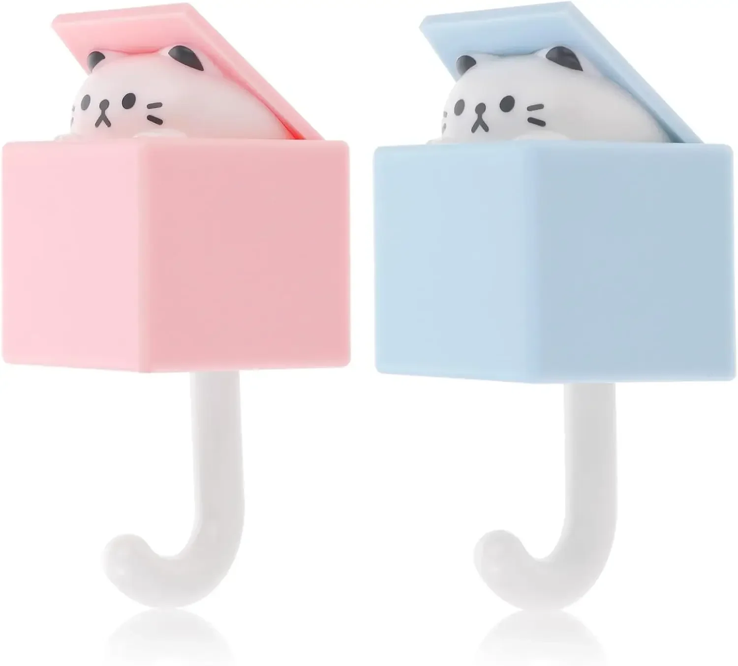 

Adhesive Cat-Shaped Key Hook, Wall-Mounted Organizer for Coat, Scarf, Hat, Towel, Bag, Key Holder (2 Pack)